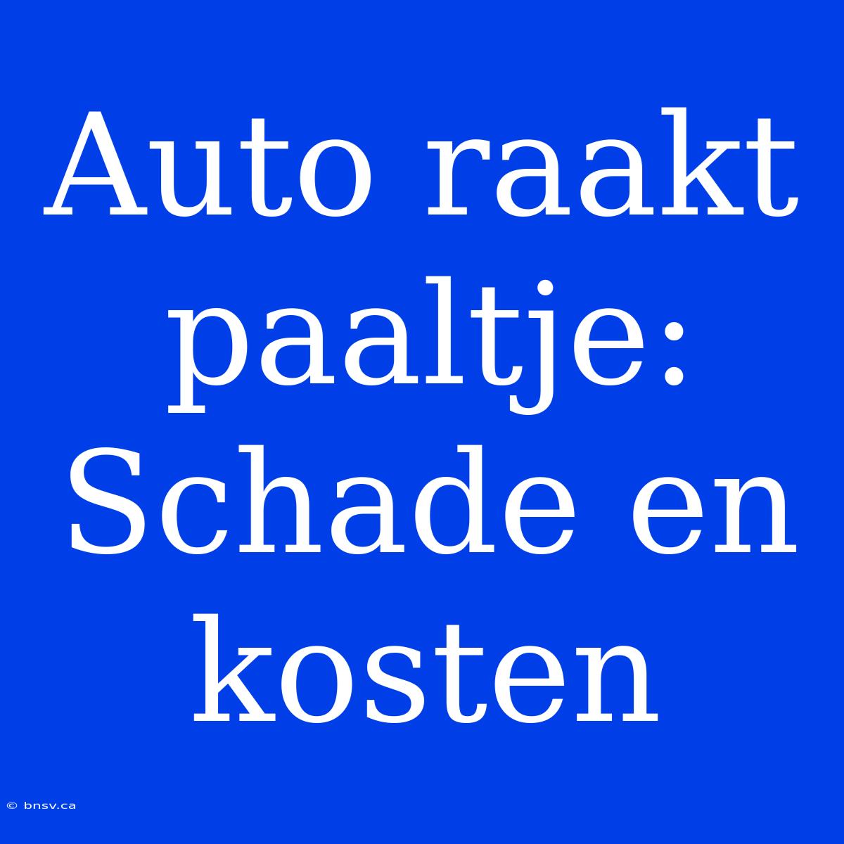 Auto Raakt Paaltje: Schade En Kosten