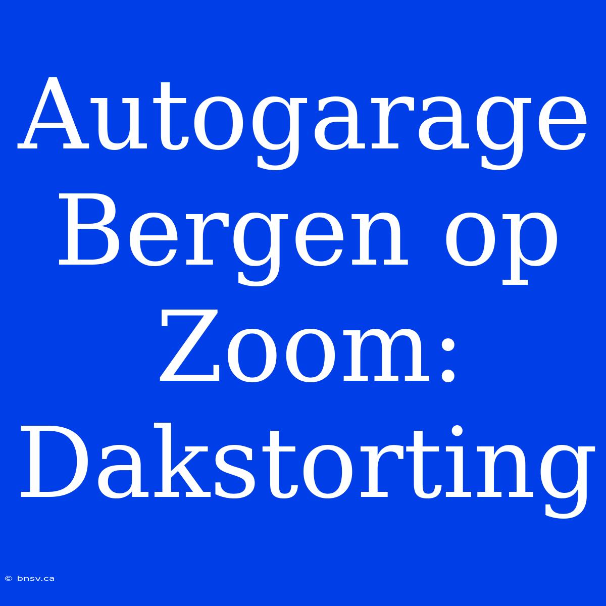 Autogarage Bergen Op Zoom: Dakstorting