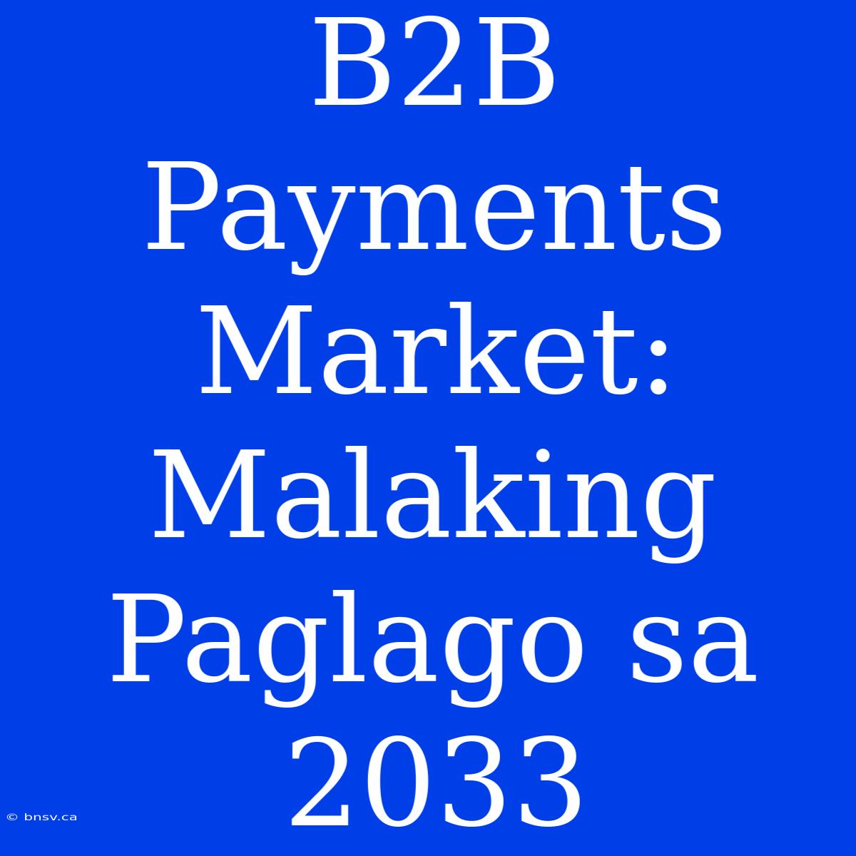 B2B Payments Market:  Malaking Paglago Sa 2033