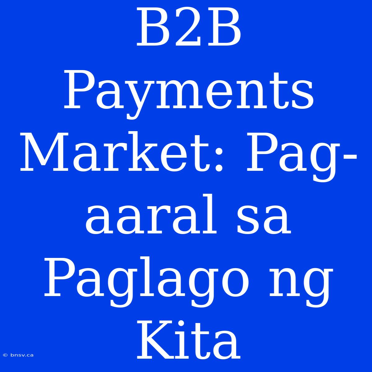 B2B Payments Market: Pag-aaral Sa Paglago Ng Kita