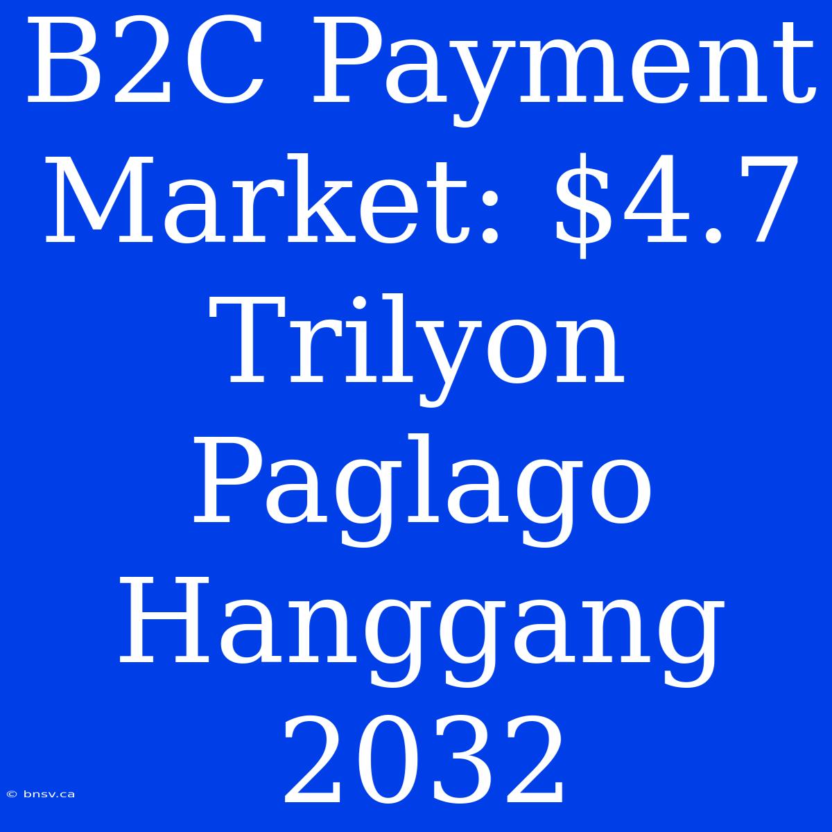 B2C Payment Market: $4.7 Trilyon Paglago Hanggang 2032