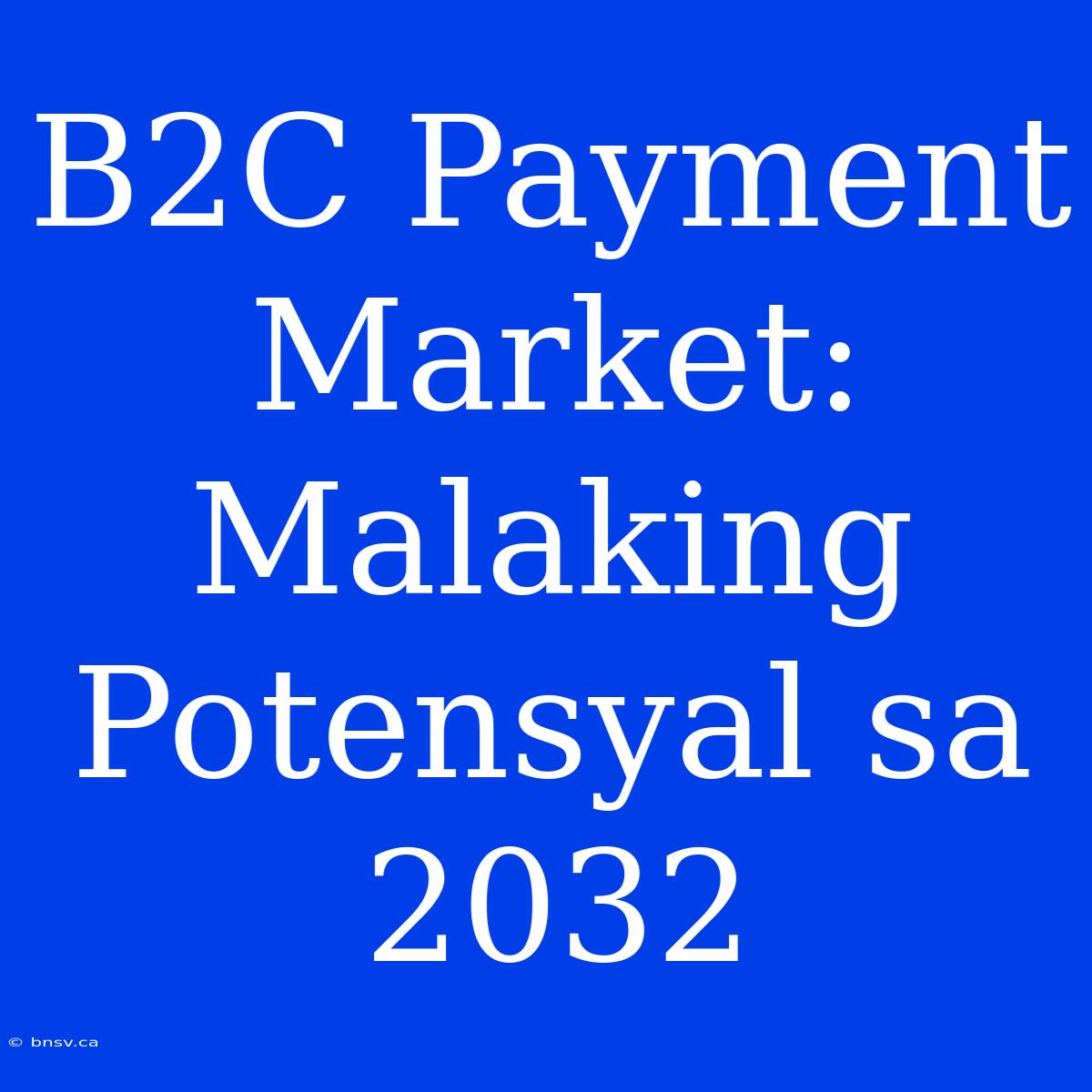 B2C Payment Market: Malaking Potensyal Sa 2032