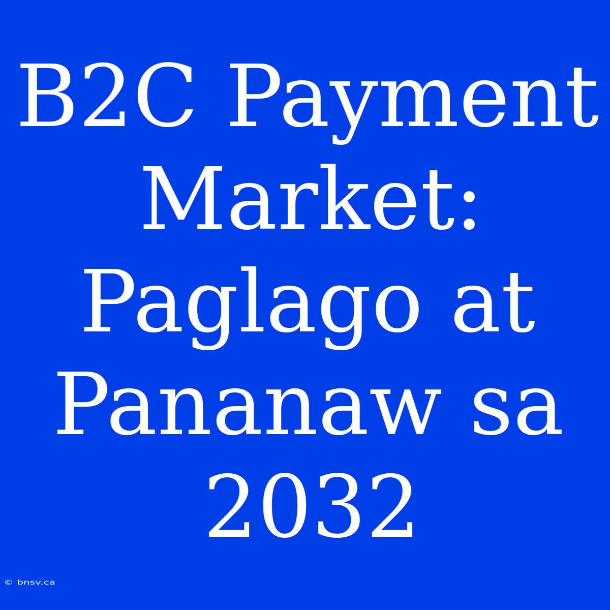 B2C Payment Market: Paglago At Pananaw Sa 2032