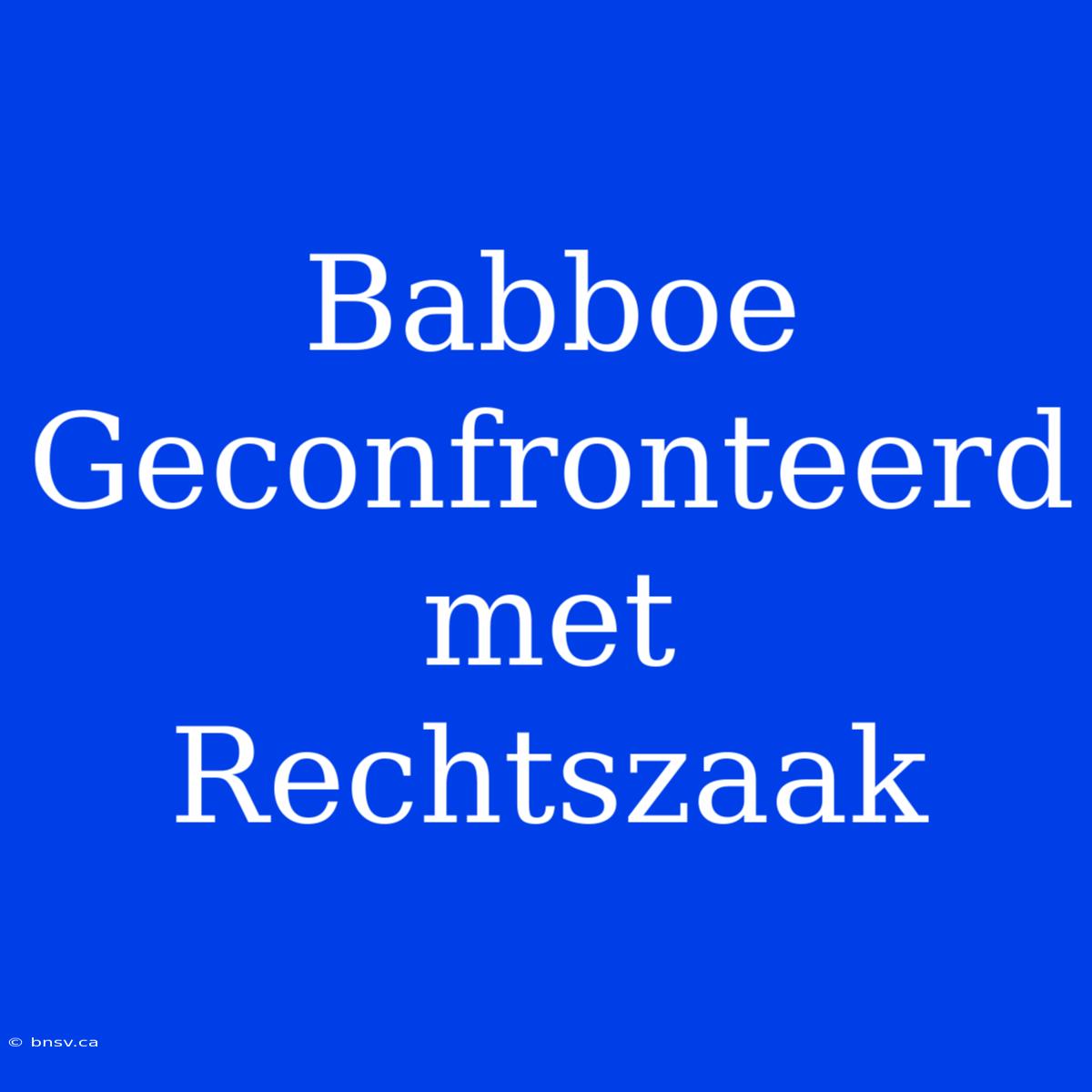 Babboe Geconfronteerd Met Rechtszaak