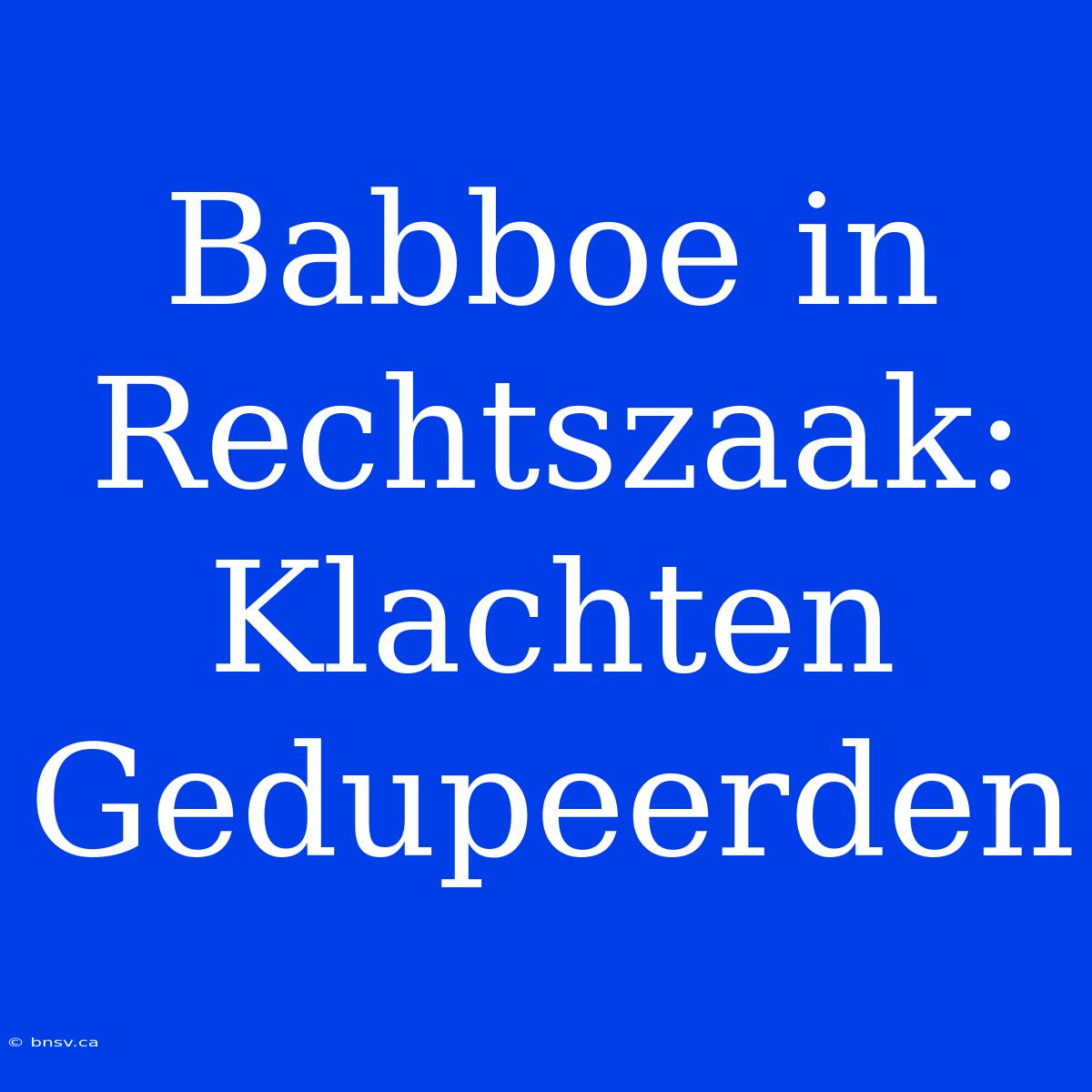 Babboe In Rechtszaak: Klachten Gedupeerden