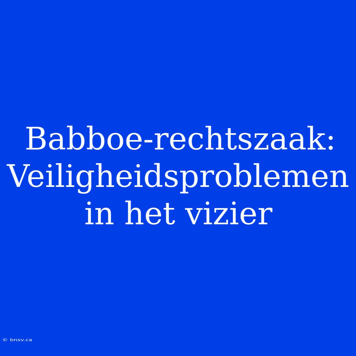 Babboe-rechtszaak: Veiligheidsproblemen In Het Vizier