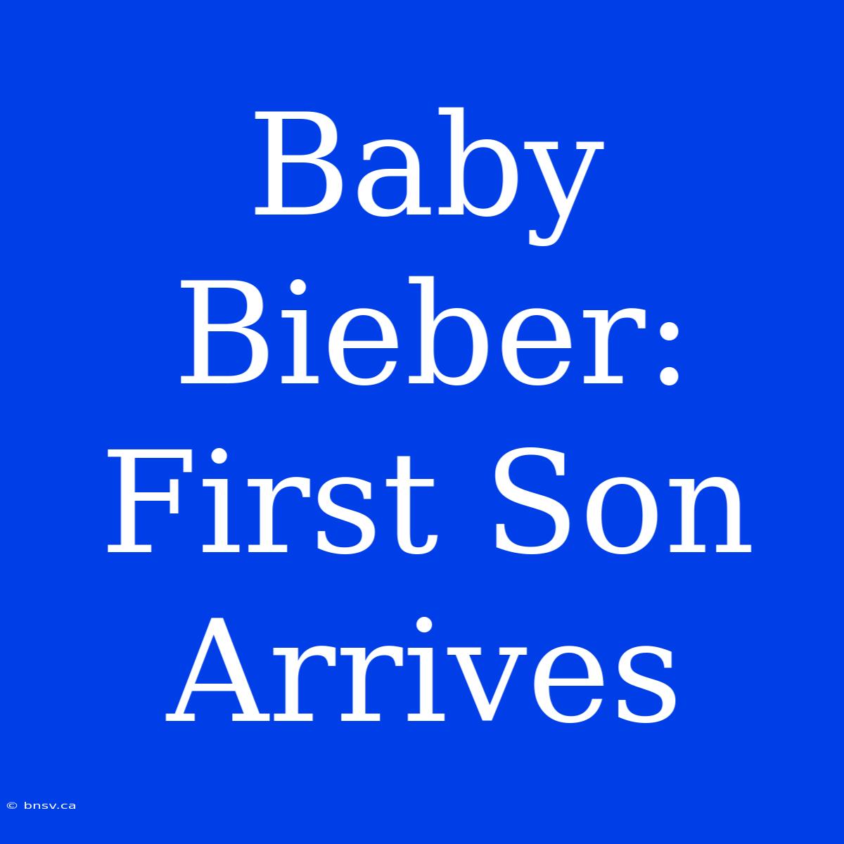 Baby Bieber: First Son Arrives