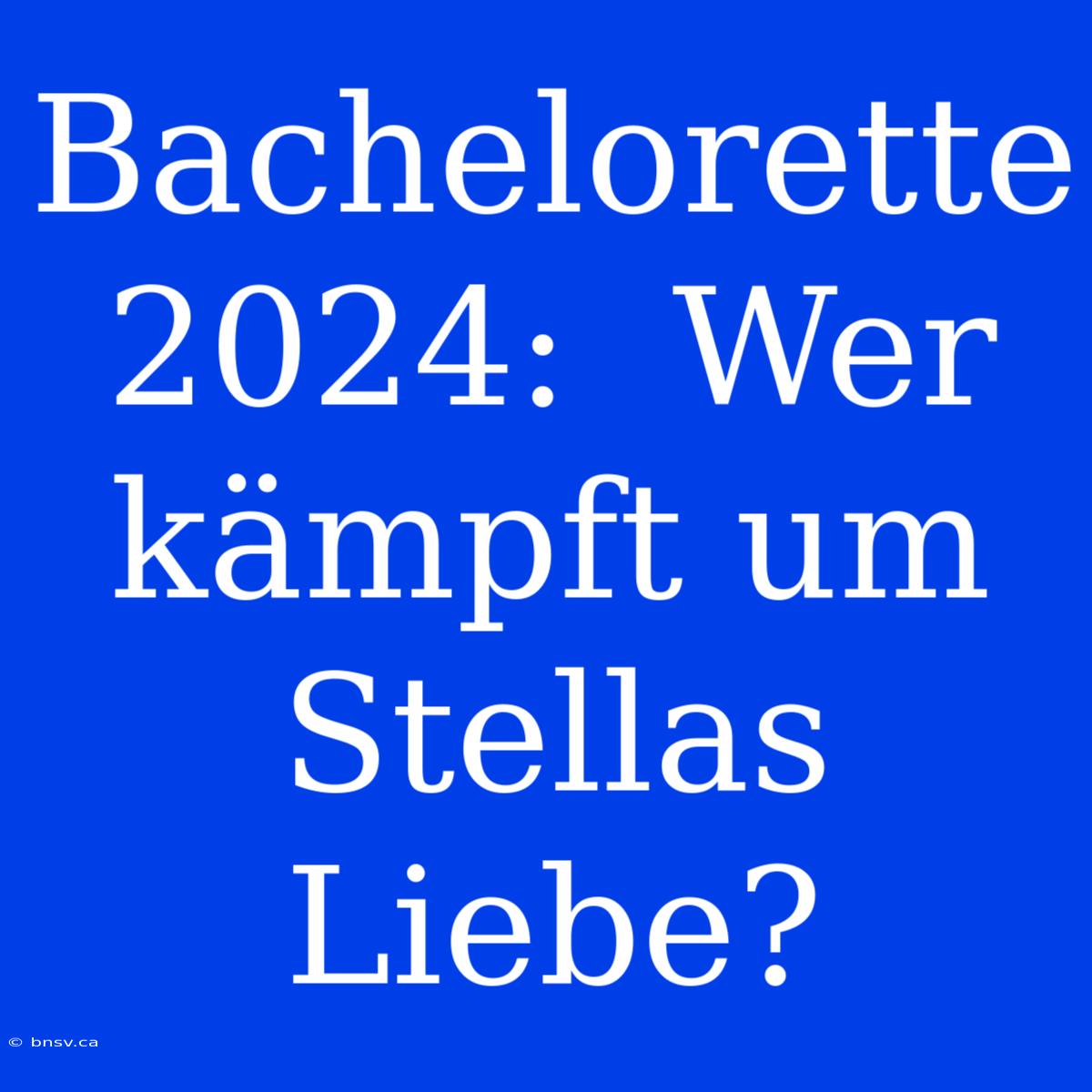 Bachelorette 2024:  Wer Kämpft Um Stellas Liebe?