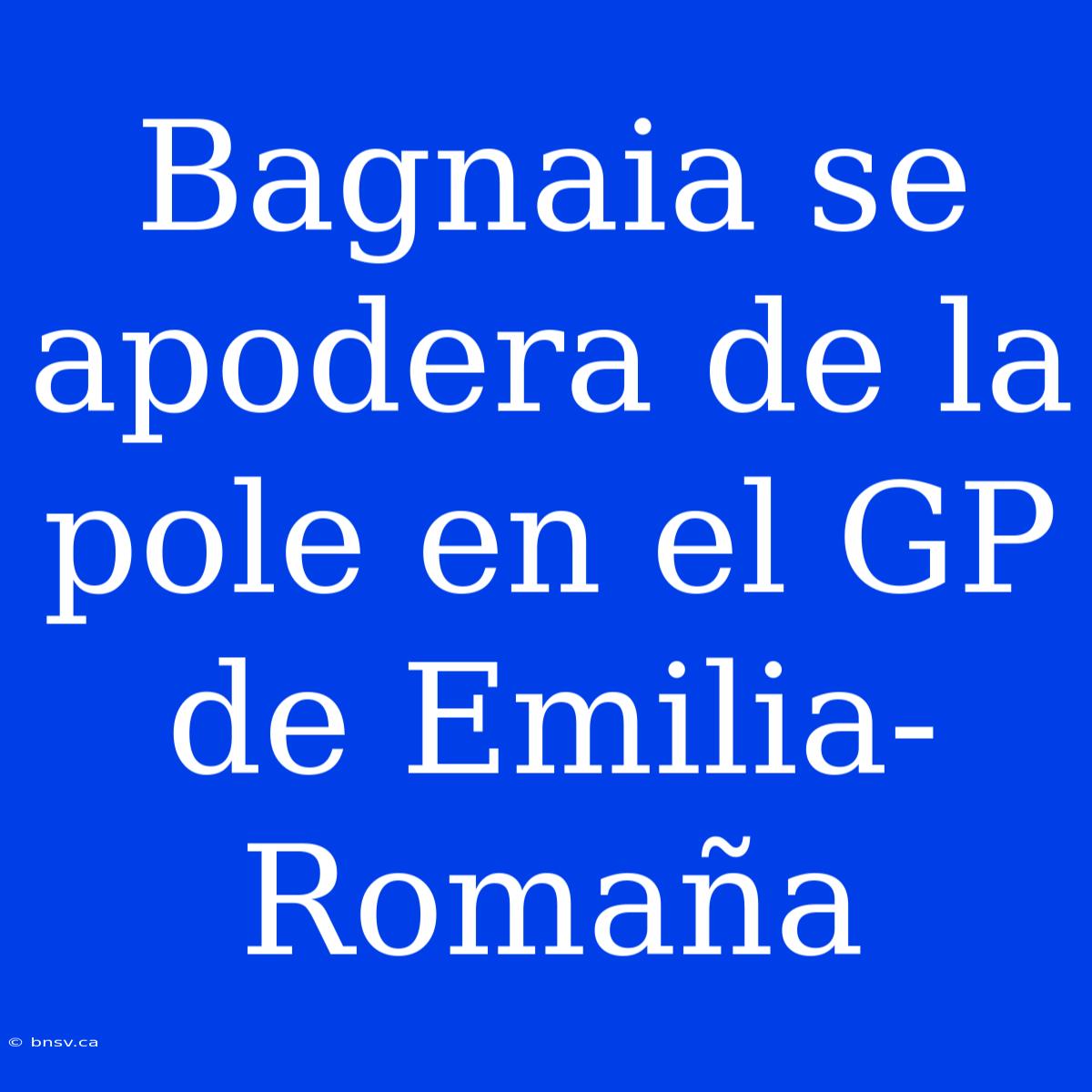 Bagnaia Se Apodera De La Pole En El GP De Emilia-Romaña