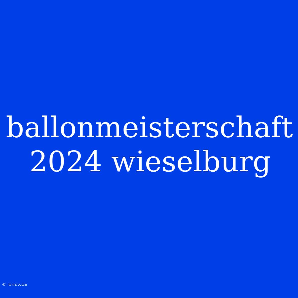 Ballonmeisterschaft 2024 Wieselburg