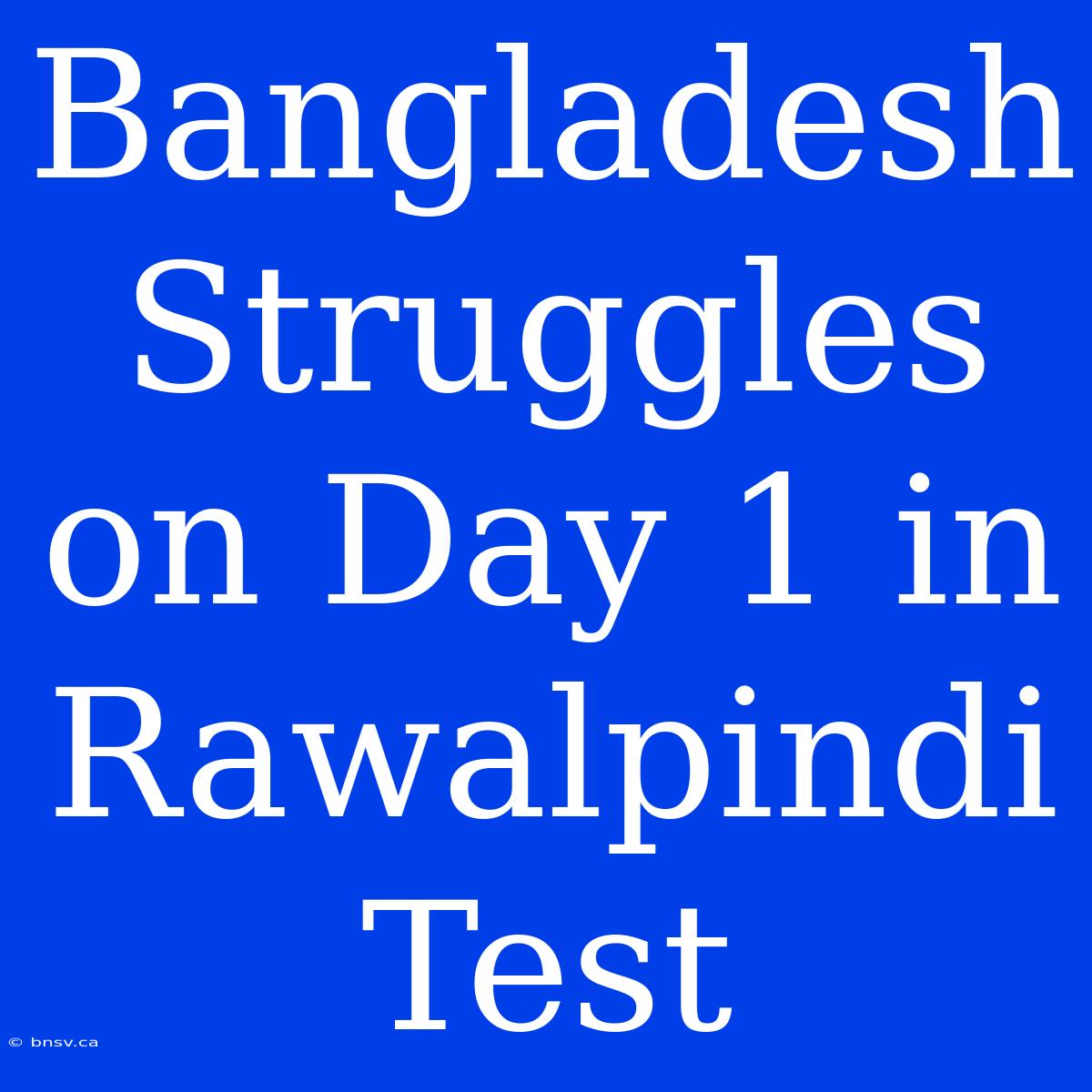 Bangladesh Struggles On Day 1 In Rawalpindi Test