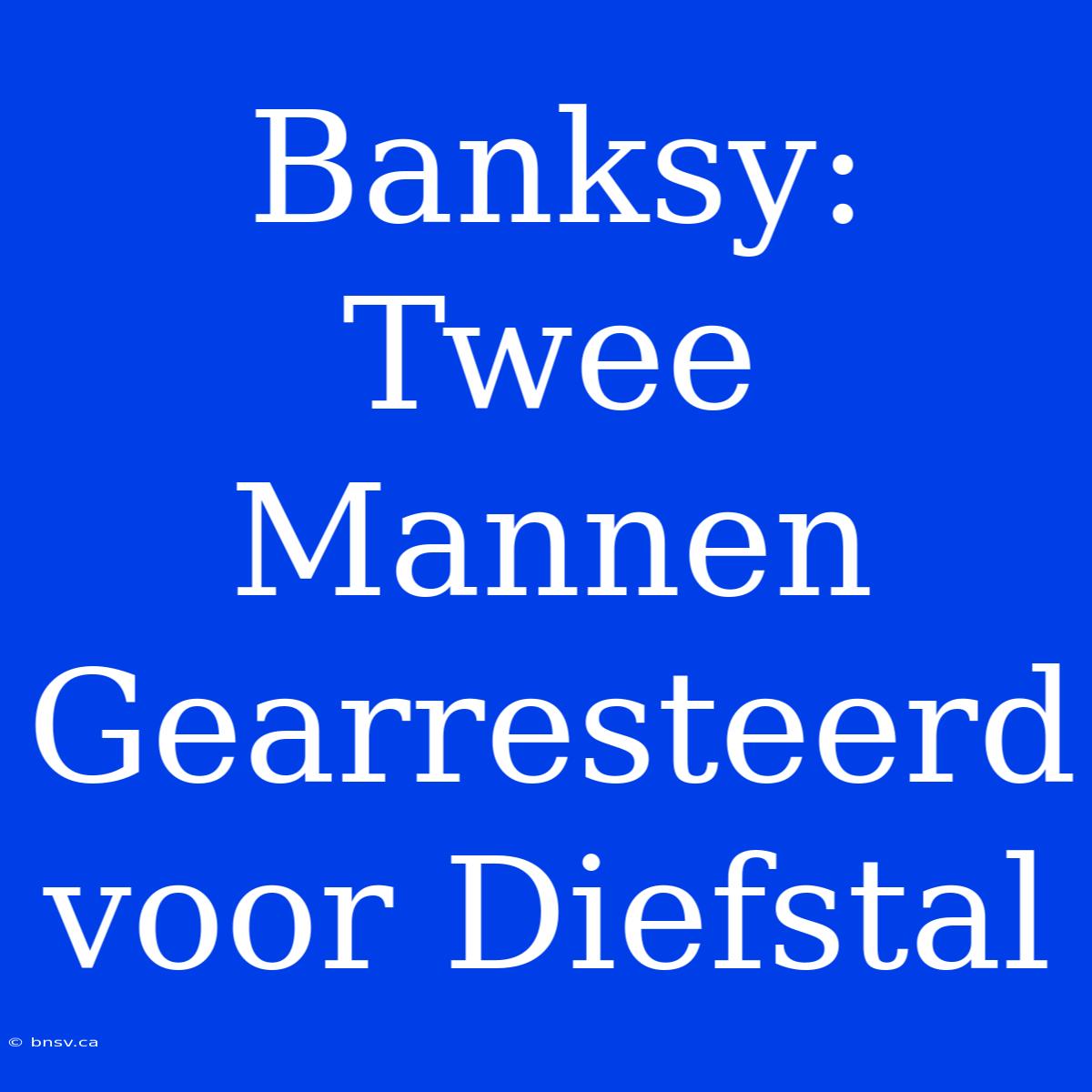 Banksy: Twee Mannen Gearresteerd Voor Diefstal