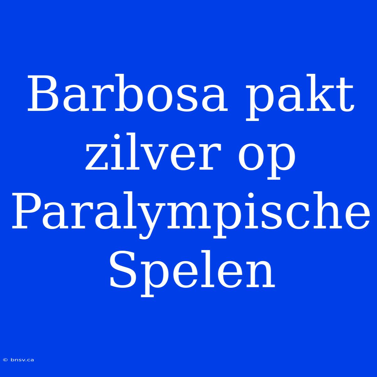 Barbosa Pakt Zilver Op Paralympische Spelen