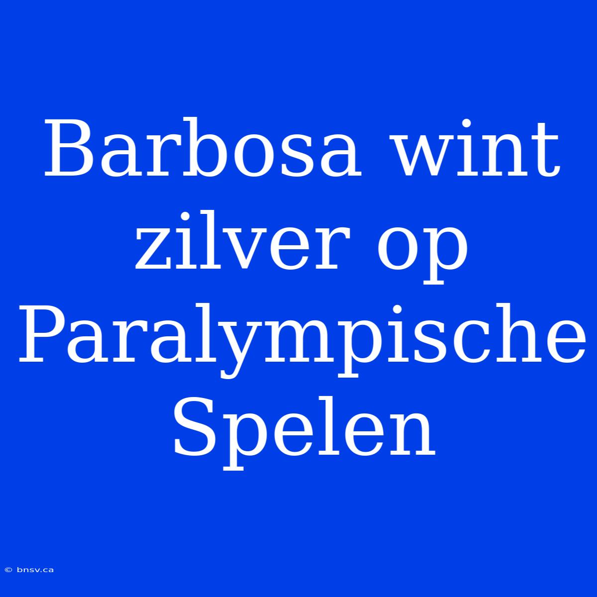 Barbosa Wint Zilver Op Paralympische Spelen