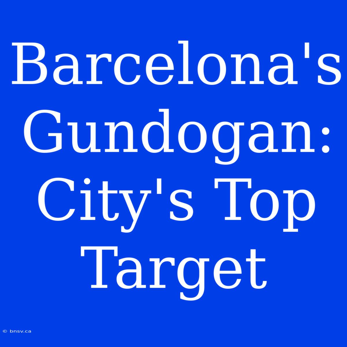 Barcelona's Gundogan: City's Top Target