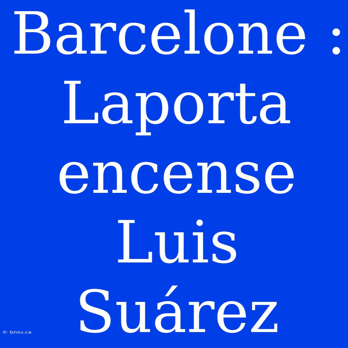 Barcelone : Laporta Encense Luis Suárez