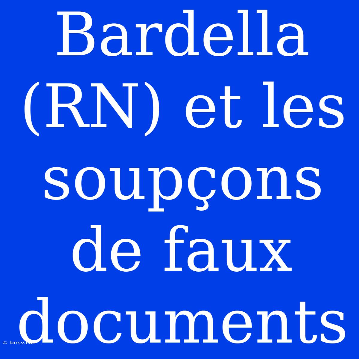 Bardella (RN) Et Les Soupçons De Faux Documents