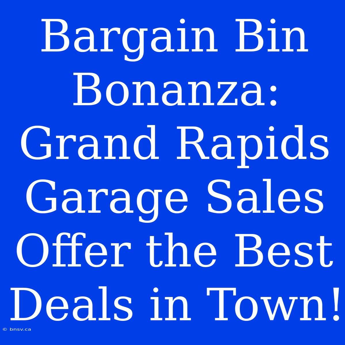 Bargain Bin Bonanza: Grand Rapids Garage Sales Offer The Best Deals In Town!