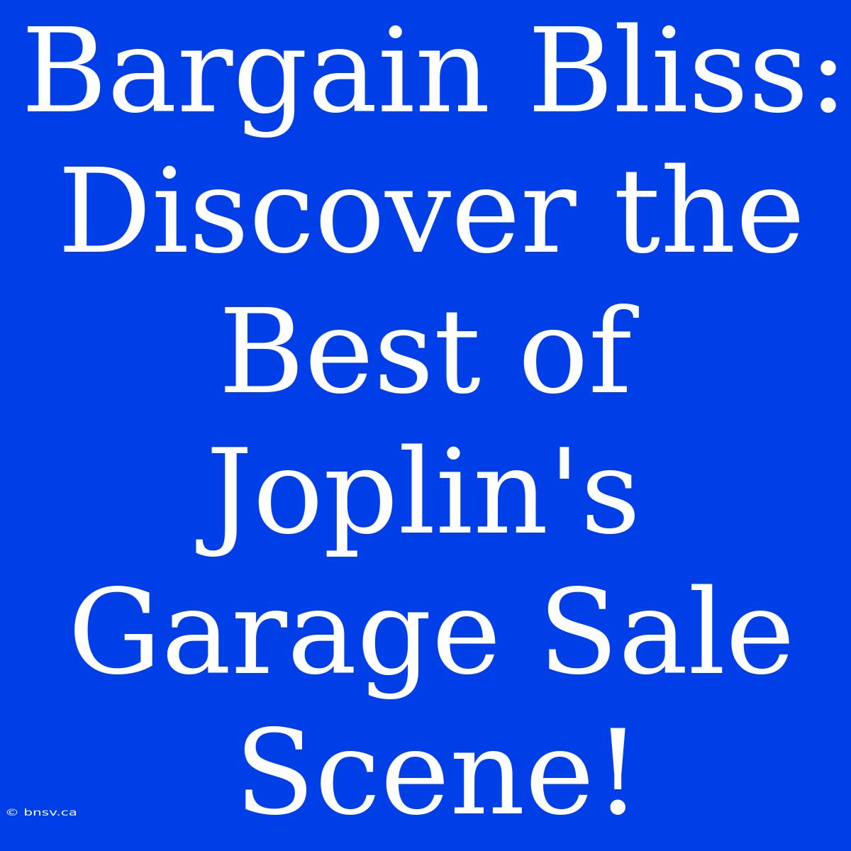 Bargain Bliss: Discover The Best Of Joplin's Garage Sale Scene!