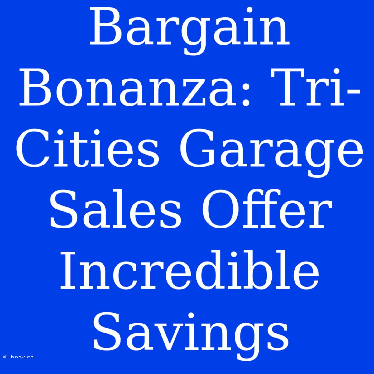 Bargain Bonanza: Tri-Cities Garage Sales Offer Incredible Savings