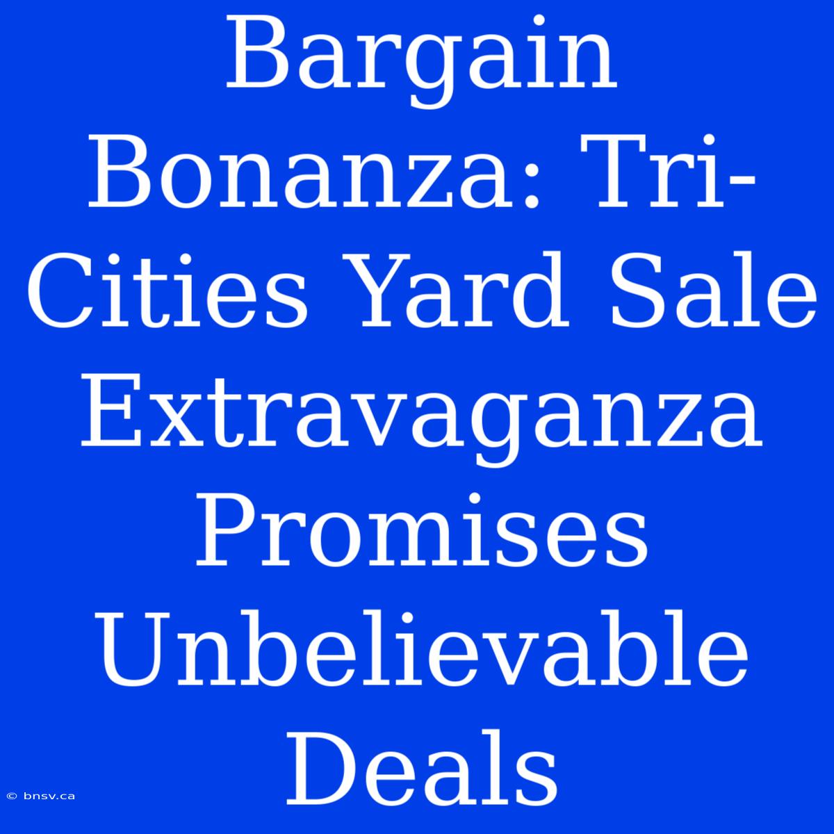 Bargain Bonanza: Tri-Cities Yard Sale Extravaganza Promises Unbelievable Deals