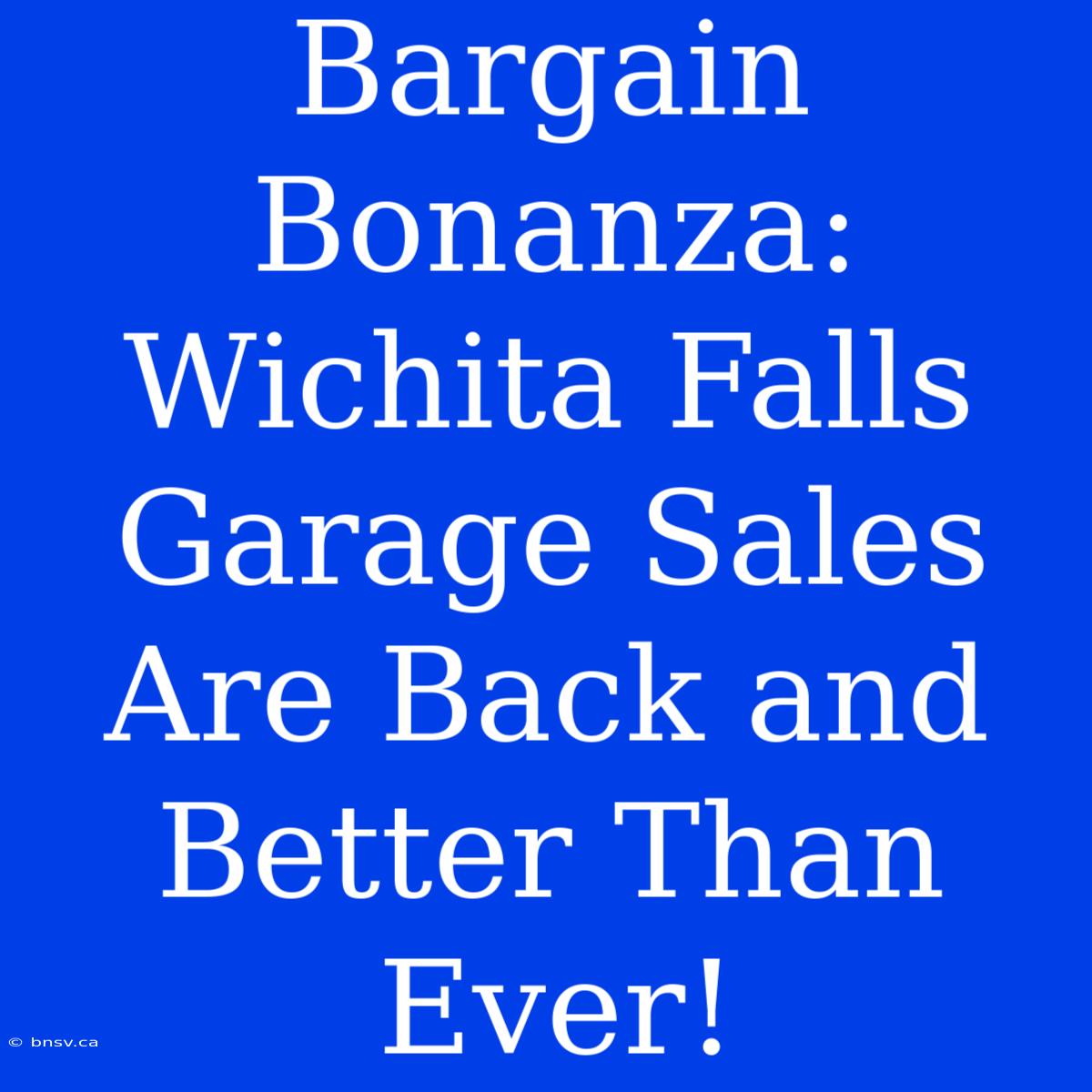 Bargain Bonanza: Wichita Falls Garage Sales Are Back And Better Than Ever!