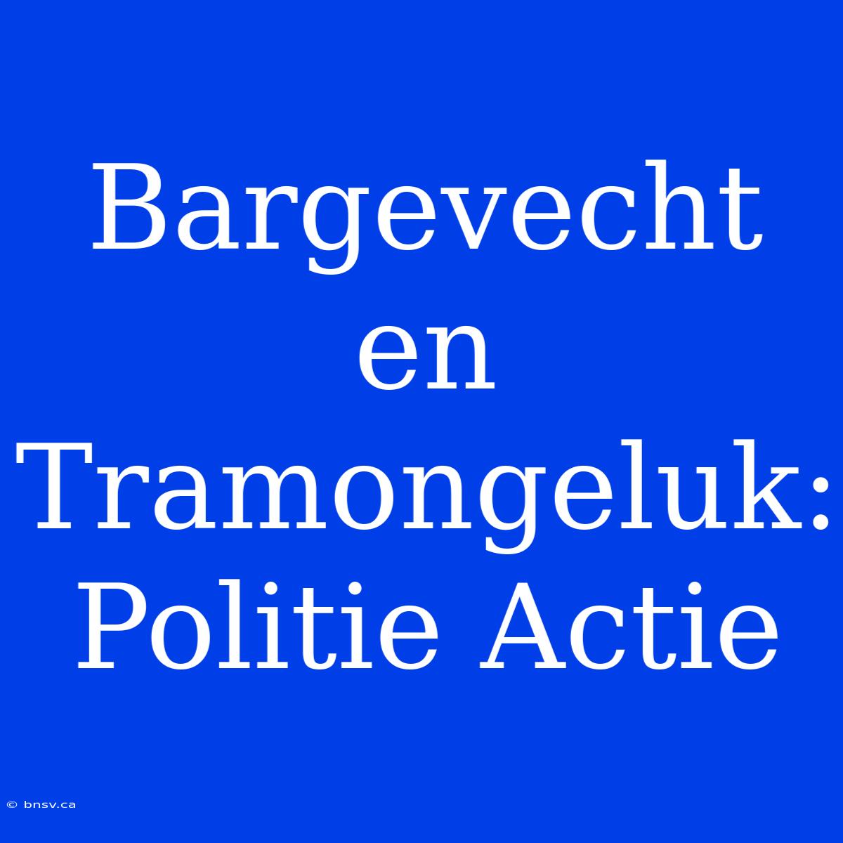 Bargevecht En Tramongeluk: Politie Actie