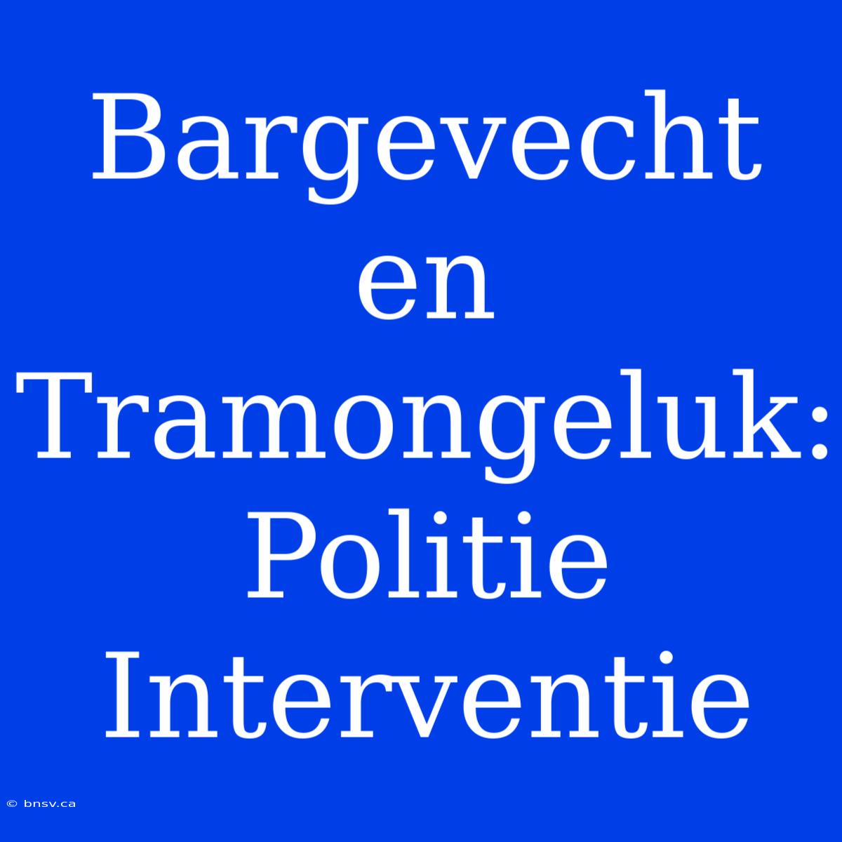 Bargevecht En Tramongeluk: Politie Interventie