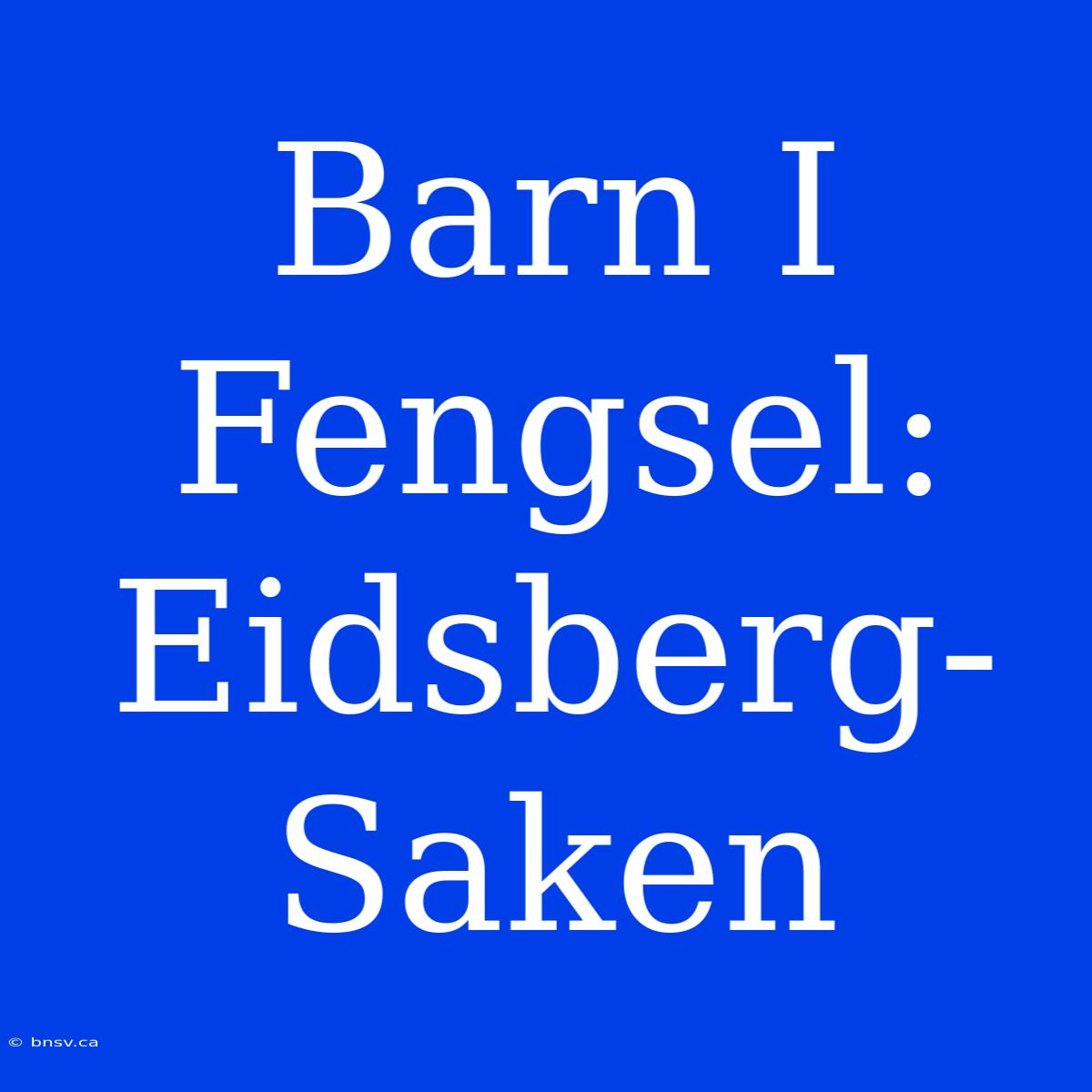 Barn I Fengsel: Eidsberg-Saken