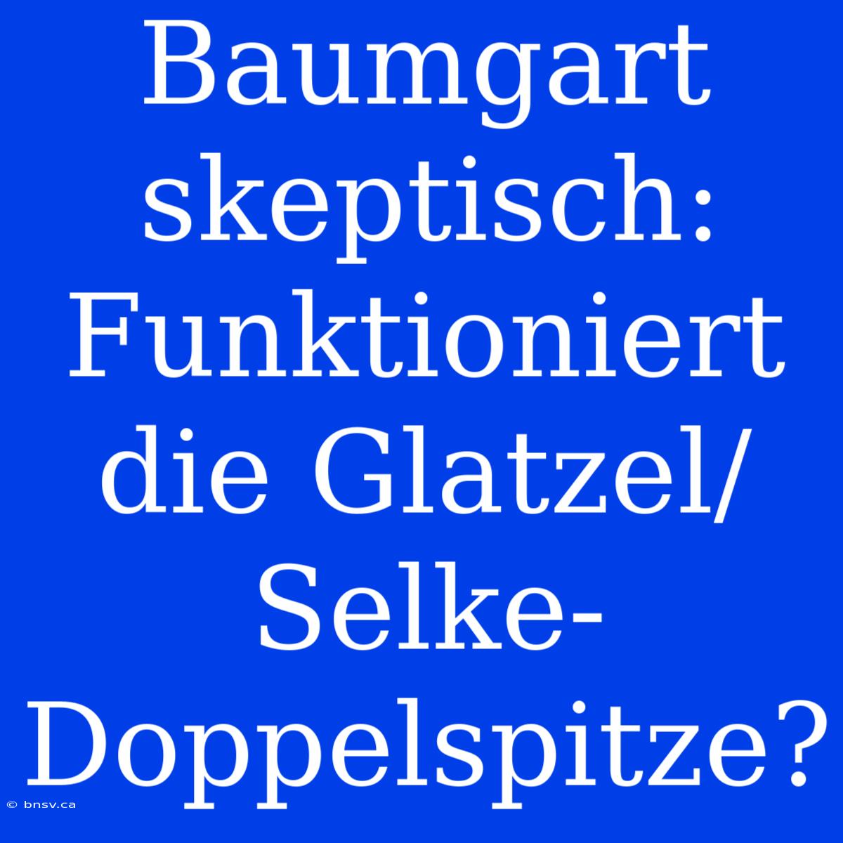 Baumgart Skeptisch: Funktioniert Die Glatzel/Selke-Doppelspitze?