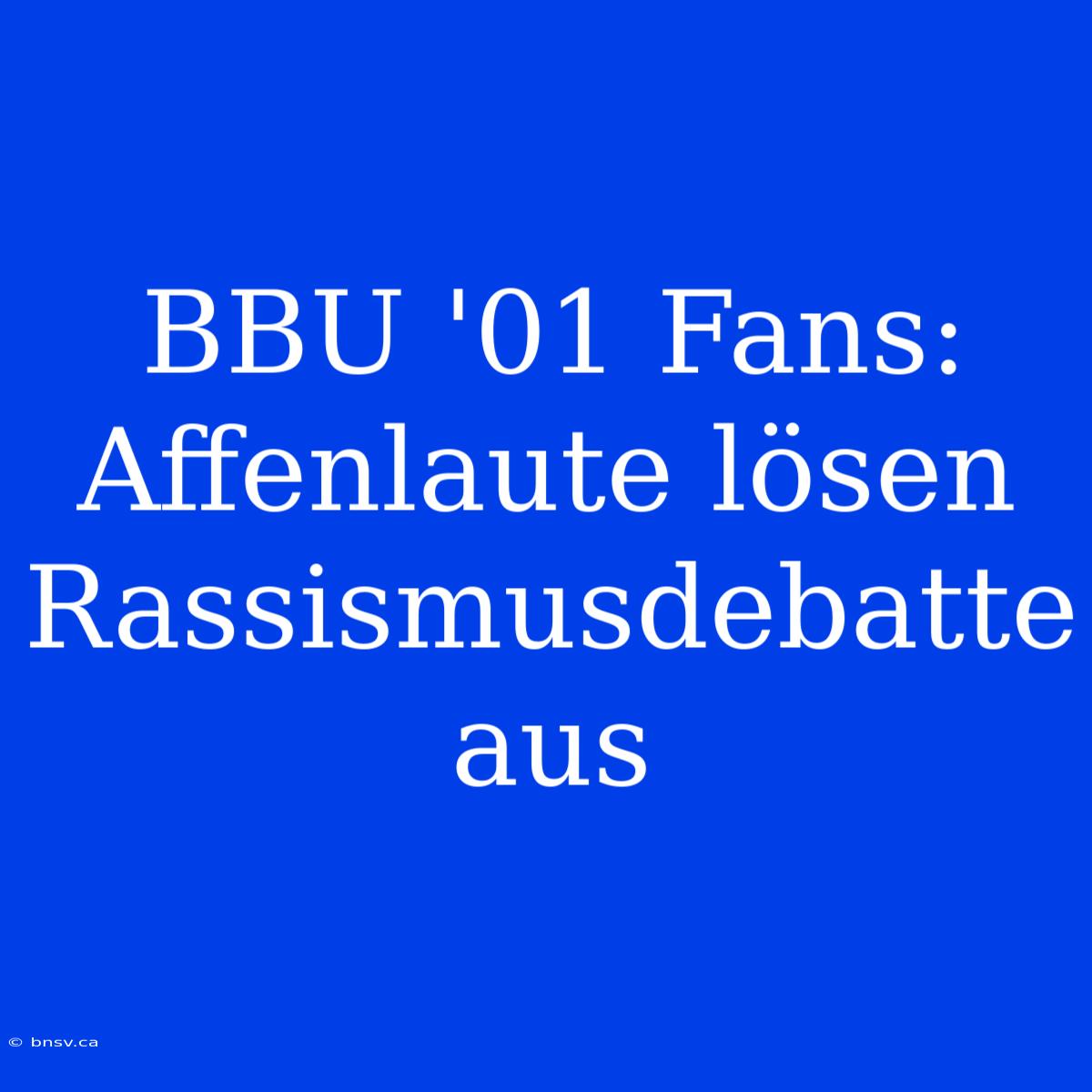 BBU '01 Fans: Affenlaute Lösen Rassismusdebatte Aus