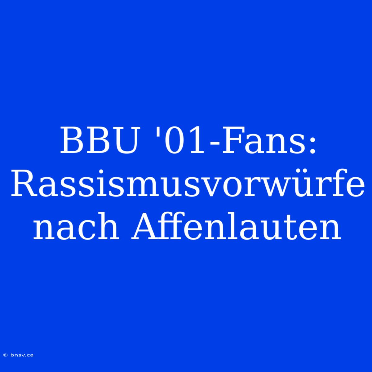 BBU '01-Fans: Rassismusvorwürfe Nach Affenlauten