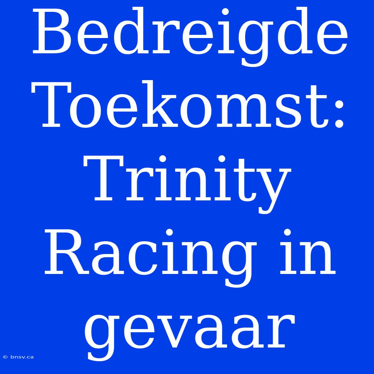 Bedreigde Toekomst: Trinity Racing In Gevaar