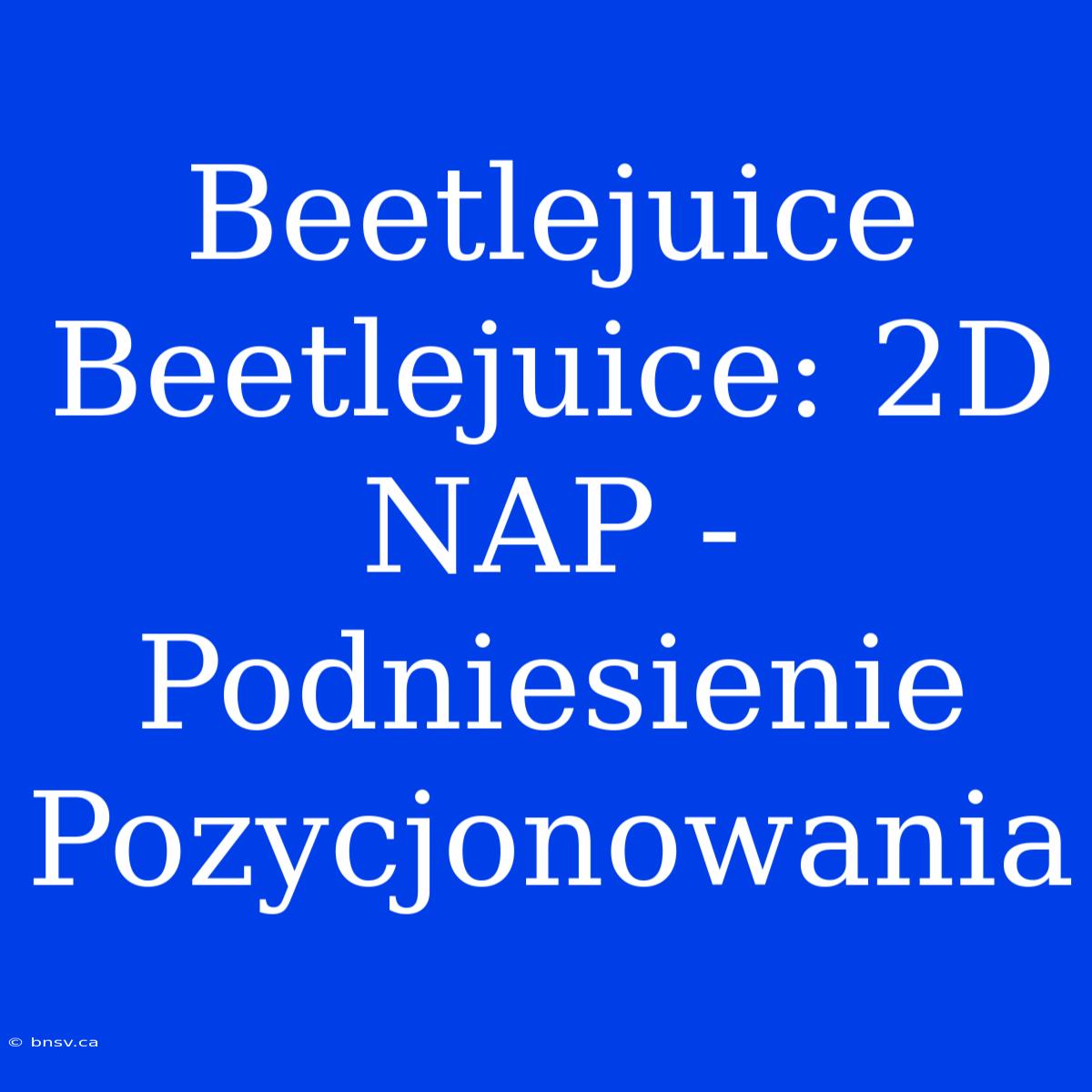 Beetlejuice Beetlejuice: 2D NAP - Podniesienie Pozycjonowania