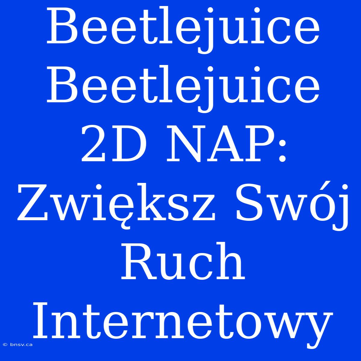 Beetlejuice Beetlejuice 2D NAP: Zwiększ Swój Ruch Internetowy