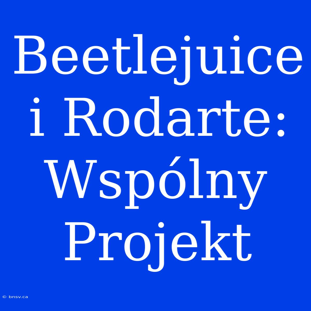 Beetlejuice I Rodarte: Wspólny Projekt