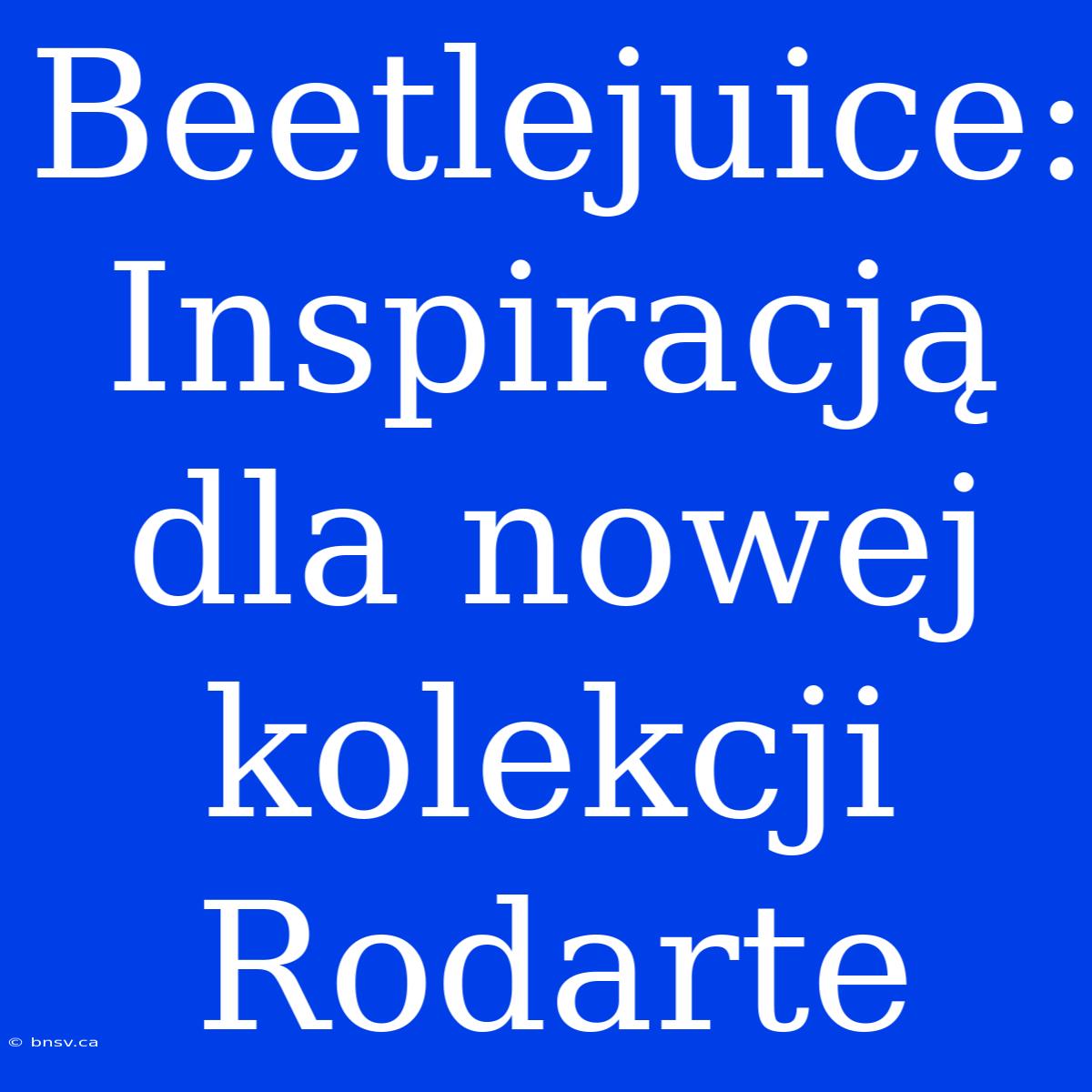 Beetlejuice: Inspiracją Dla Nowej Kolekcji Rodarte