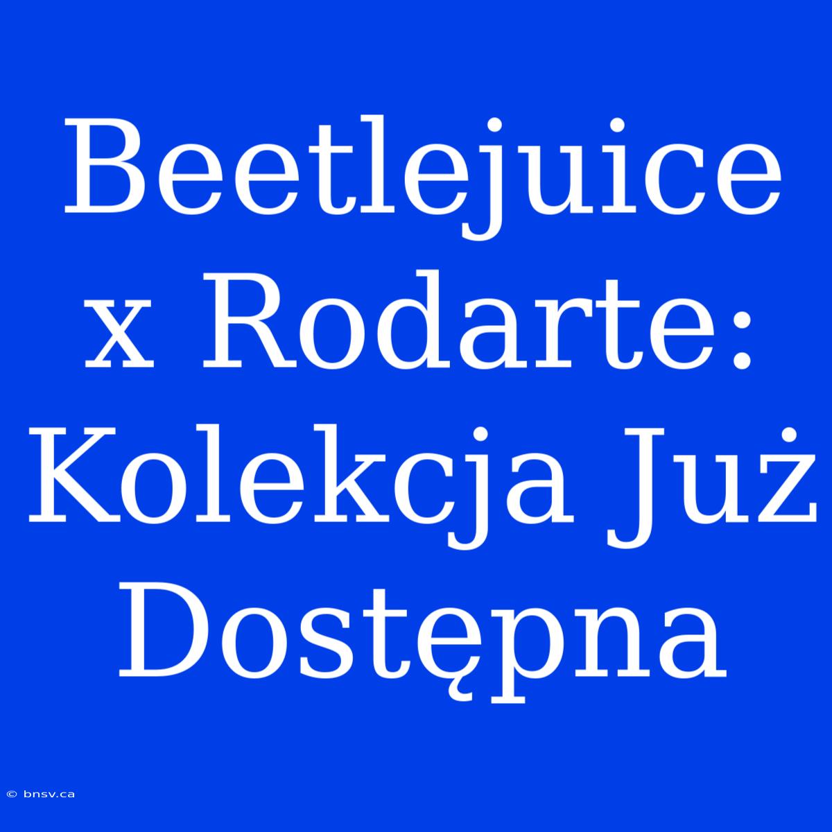 Beetlejuice X Rodarte: Kolekcja Już Dostępna