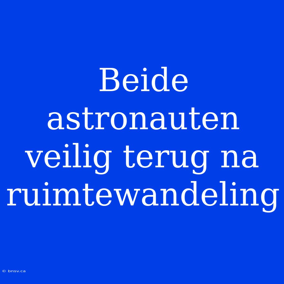 Beide Astronauten Veilig Terug Na Ruimtewandeling