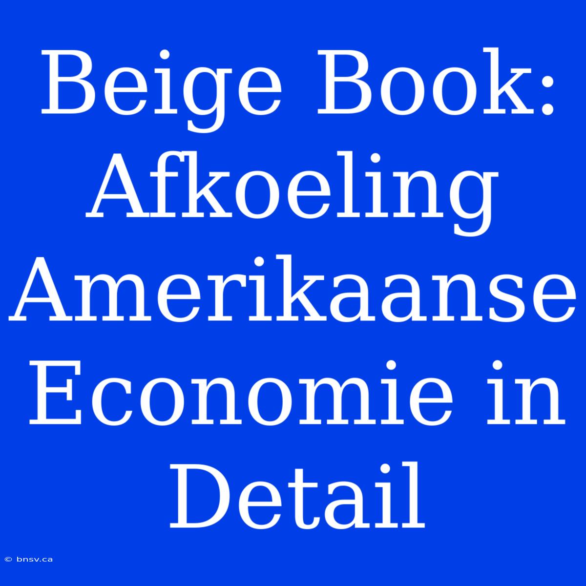 Beige Book: Afkoeling Amerikaanse Economie In Detail