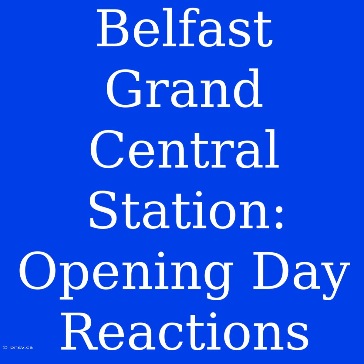 Belfast Grand Central Station: Opening Day Reactions