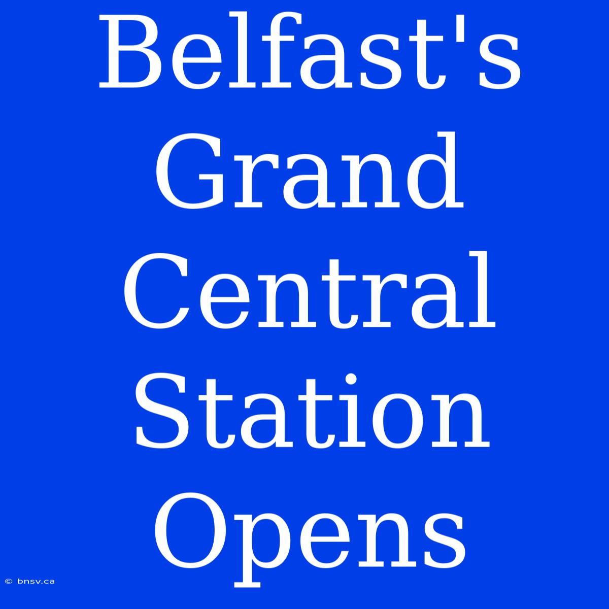 Belfast's Grand Central Station Opens