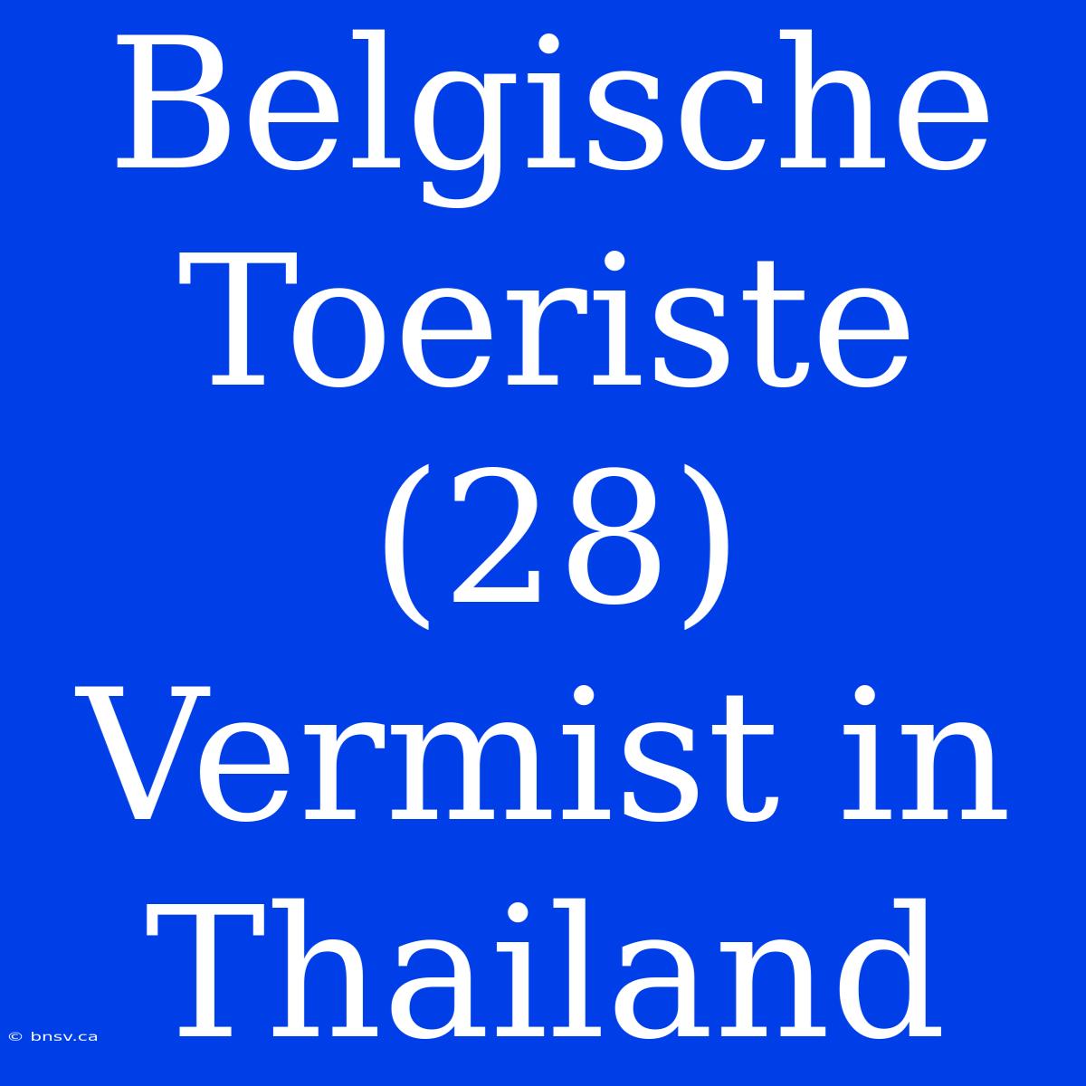 Belgische Toeriste (28) Vermist In Thailand