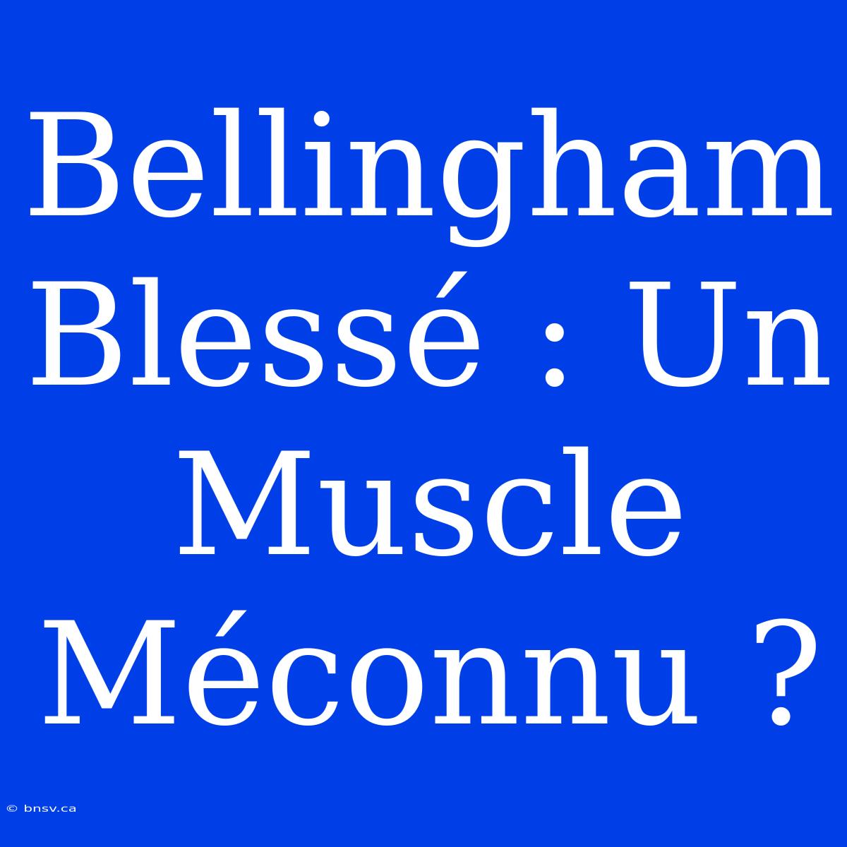 Bellingham Blessé : Un Muscle Méconnu ?