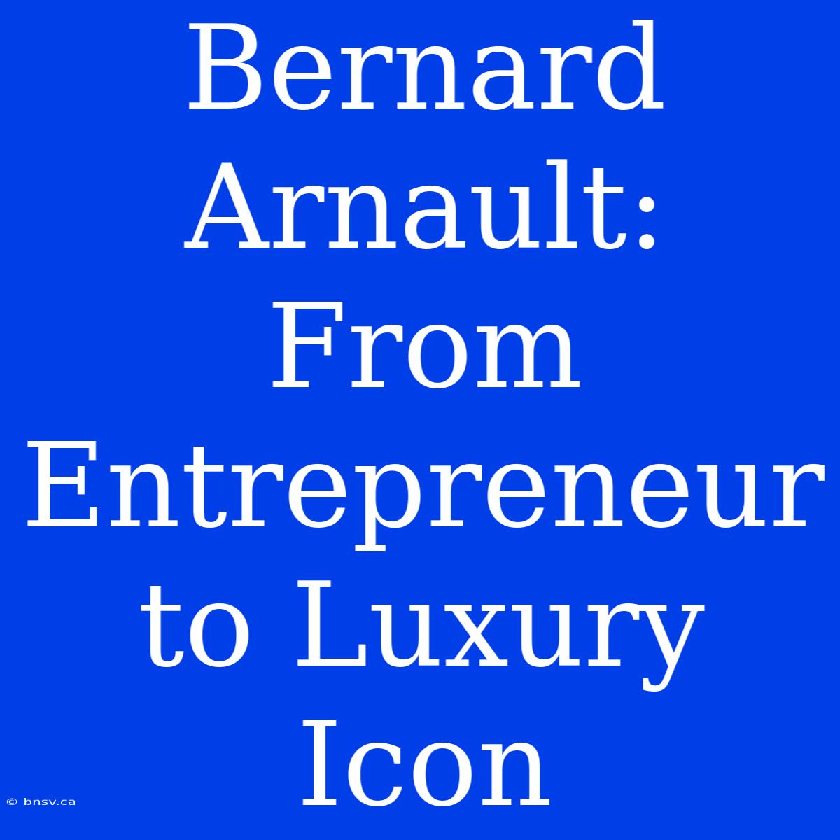 Bernard Arnault: From Entrepreneur To Luxury Icon