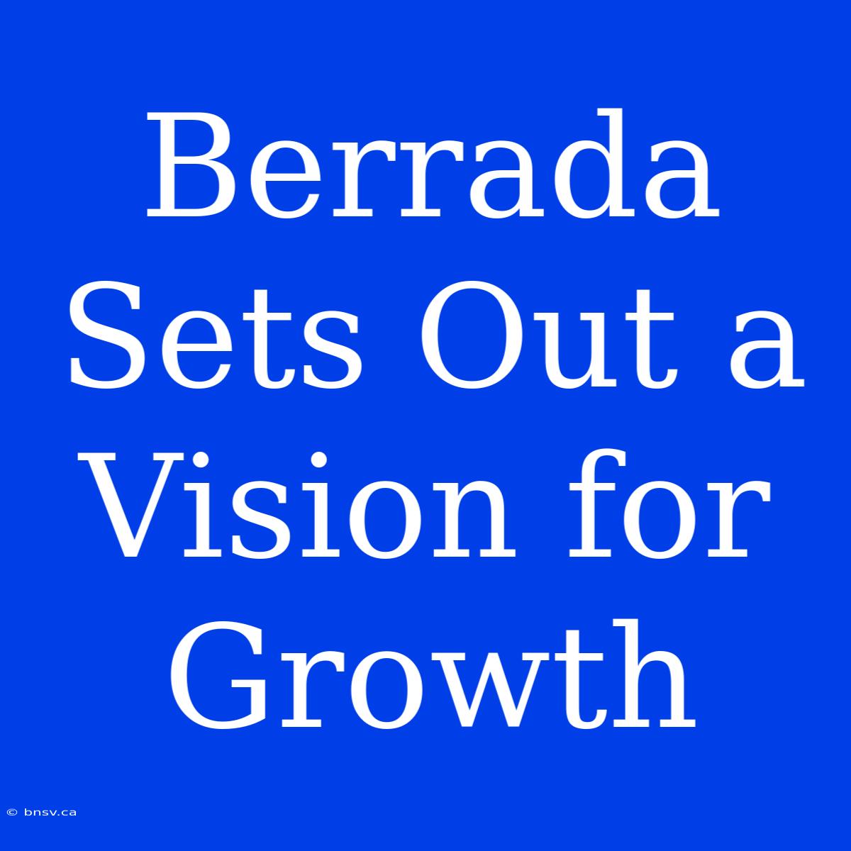 Berrada Sets Out A Vision For Growth