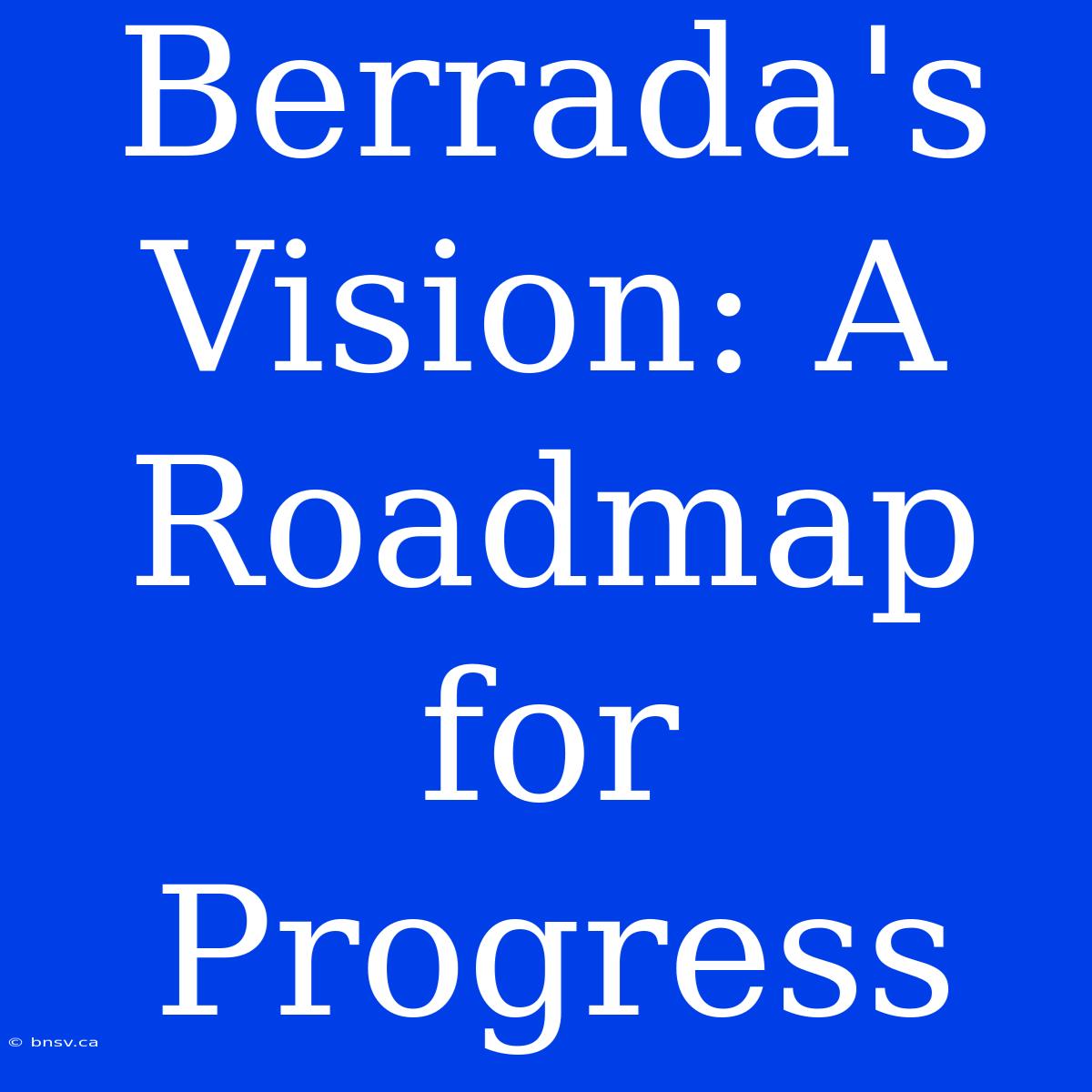 Berrada's Vision: A Roadmap For Progress