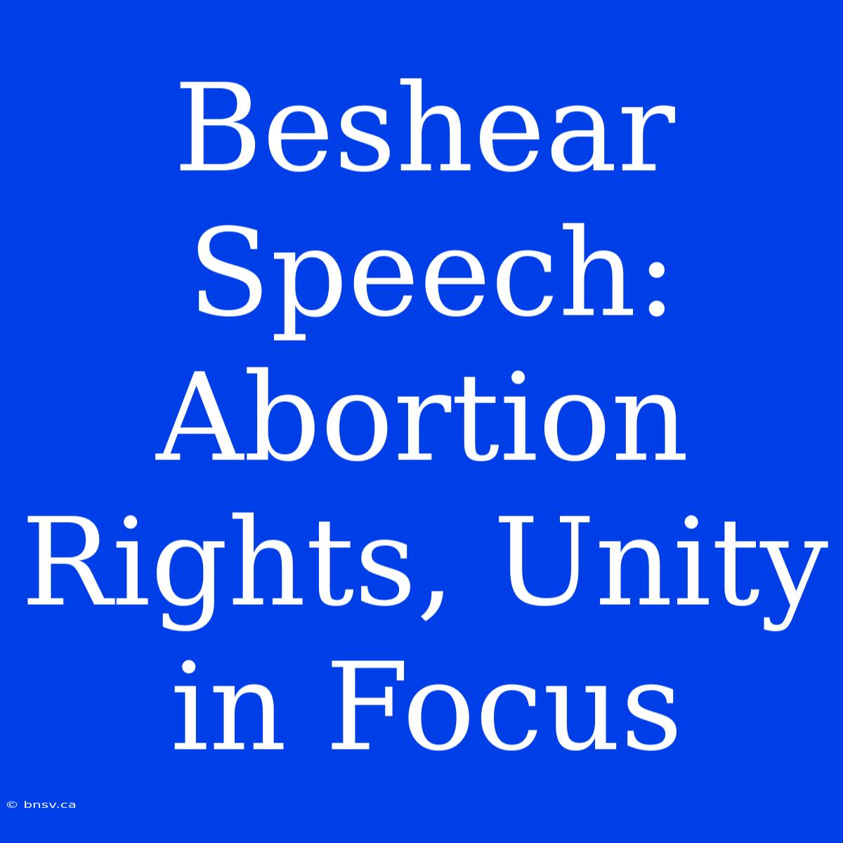 Beshear Speech: Abortion Rights, Unity In Focus