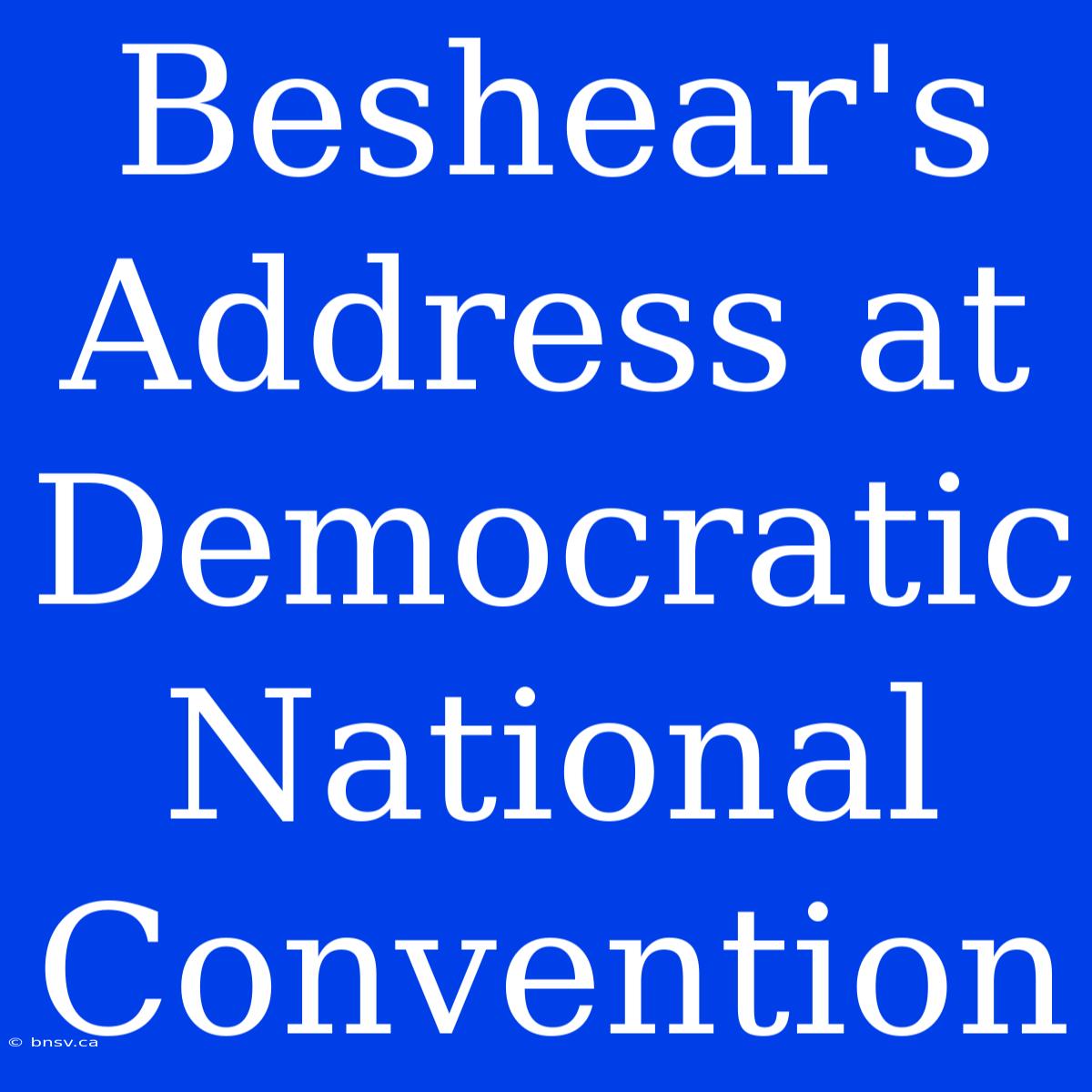 Beshear's Address At Democratic National Convention