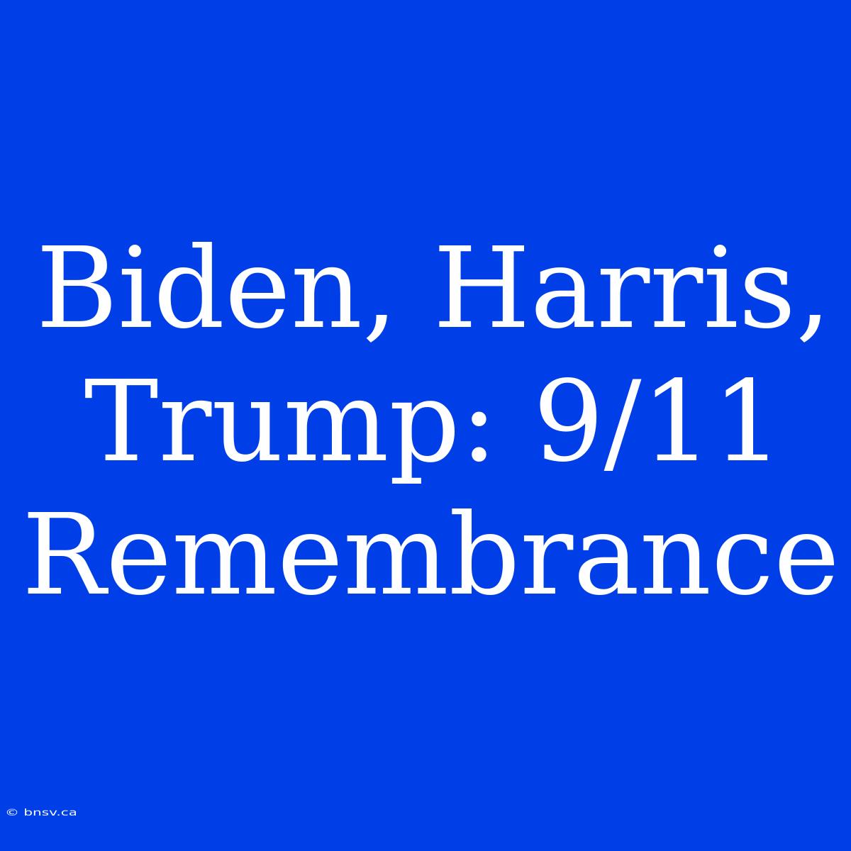 Biden, Harris, Trump: 9/11 Remembrance